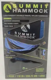 Summit Lightweight Travel Camping Double Hammock, Blue - Ships Today!