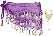 sourcing map Belly Dance Hip Scarf Sequins Wrap