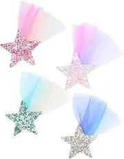 MOBUTOFU 4 pcs Cute Meteor Hair Clips for Little Sparkly Decorative Hair Accessories for Fashionable Hairstyles present Choice for