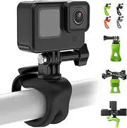 TELESIN Camera 360 Strap Mount Flexible Wrap Band Bike Motorcycle Handlebar Tube Roll Bar Stick Pole Holder Accessories for Go Pro Max Hero 12 11 10 9 Insta360 Ace Pro X3 DJI Action 3 4 Osmo Pocket