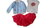 Disney Couture 3pc set Bomber Jacket, Tutu,top Belle Beauty & Beast (Belle,10)