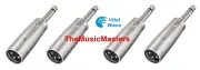 (4) XLR(M) to 1/4 in Mono Male Microphone Mic Cable Audio Adapter Wire Converter