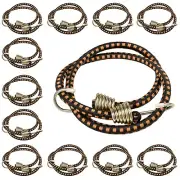 [12-Pack] 48" Inch Industrial Bungee Cord - Super Heavy Duty, Strong Metal Hooks