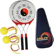 Perfeclan Tai Racket Ball Set Softball Fitness Taiji Rouli Ball Racket with Storage Bag for Elderly Fitness Training