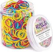 1/2" Small Rubber Bands for Hair Ties Assorted Color Rainbow Elastics Mini Reusable Rubberband for Braids Braiding Colorful for Baby Girl Infants Toddler and Office Supplies 1000pcs (S) by HOYOLS