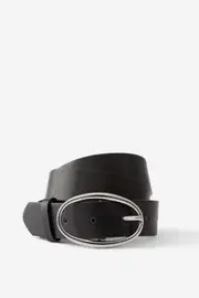 [Supré] Supré - Mira Oval Buckle Belt - Black/silver 2XSXS BLACK/SILVER