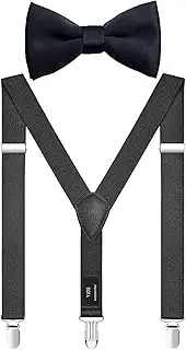[YJDS] Men's Suspenders and Bow Tie Set Adjustable Elastic Y Back
