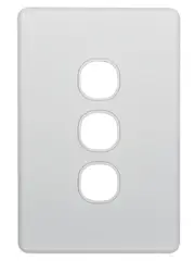 Lucci Power Quantum 3 Gang Plate Only in Matte White