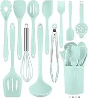 Kitchen Utensils Set-12 Pieces Silicone Cooking Utensils Set (Dishwasher Safe) 392°F Heat Resistant Spatula Set,Kitchen Utensil Set for Nonstick Cookware,Best Kitchen Tools with Holder