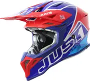 Just1 J39 Thruster Motocross Helmet, black-white-blue, Size S for Men Black White Blue