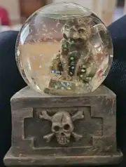 3" X 2.5" Halloween Glittered Water Globe Graveyard Reusable Decor Gqrgoyle