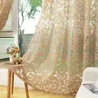 Euro Style Curtains for Living Room Floral Jacquard Tulle Hollow Out Retro 1PC