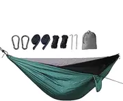 Hobngmuc Hammock with Net - Foldable Hiking Sleeping Netting | Foldable Hammock with Fly Mesh for Outdoor Backpacking Backyard Hiking