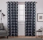 Modo Metallic Geometric Window Curtain Panel Pair (54"x96")