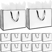 FayrVind 12 Pack Large Gift Bags 40 x 28 x 12CM Present Bag with Handle and Tissue Paper, Large Paper Bag Bulk for Birthday Graduation Anniversary Fancy Wedding Bridesmaid Party