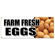 FARM FRESH EGGS BANNER SIGN organic range free milk dairy cheese brown