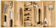 KitchenEdge Adjustable Kitchen Drawer Organizer for Utensils and Junk, Expandabl