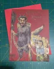1x Krampus Holiday Greeting Christmas Postcard + Envelope (Style B) Card 5x7