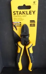 STANLEY Diagonal CUTTING PLIERS 6" LONG WITH CONTROL GRIP # 84-027