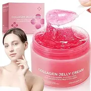 Collagen Jelly Cream - Hydrating Moisturizer with Niacinamide & Hydrolyzed Collagen, Reduce Fine Lines, Boosts Elasticity & Hydration, Skin Care For All Skin Types(3.38 fl.oz)