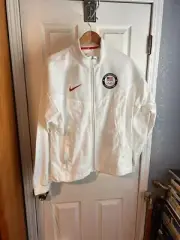 NIKE USA Olympic Team Men’s Jacket White Brand NWOT LARGE OLYMPIAD PRO MODEL