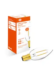 GE 2.5W Heritage LED Candle SBC Globe in Warm White