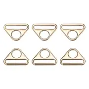 1.26" Adjuster Triangle with Bar Swivel Clip D Dee Ring Buckle, 6Pcs Gold