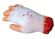 9" Bandaged Bloody Hand Table Top Yard decoration Haunted House Zombie Graveyard
