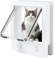 Indoor Cat Door, Cat Door Flap, Cat Door for Window, Pet Doors and Sliding Door, Safety Pet Door with 4 Way Lock, Weatherproof Pet Door for All Pets, Secured Installation in Minutes, No Training Need