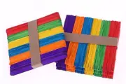 500 Art Wooden Craft Stick Paddle Pop Natural Wood Mixed Color for Kids