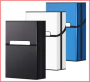 Cigarette Case, Aluminum Magnetic Switch, 20 Capacity - 3 Pack (Black + Silver +
