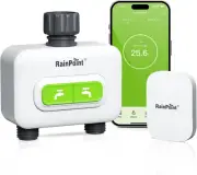 Rainpoint 2-Zone Wireless Smart Water Timer with Hub for Outdoor Irrigation Rain