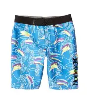 Hurley Kids Boy's Basin Beach Birds Boardshorts (Big Kids) Pacific Blue 16 Big