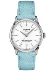[Tissot] Chemin des Tourelles Powermatic 80 34mm T1392071601100 Watch in White/Light Blue
