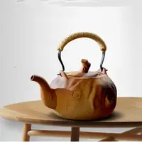 在飛比找蝦皮商城優惠-5Cgo 陶瓷復古燒水壺泡茶壺煮茶器提梁壺柴燒陶壺大容量約1