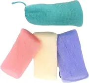 Hoement 4pcs Mesh Soap Bag for Shower Double Layered Soap Net Easy to Use Comfortable for Skin Care