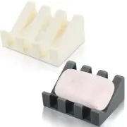 2 Pcs Silicone Soap Dish Self-Draining Waterfall Bar Soap Holder with Drain