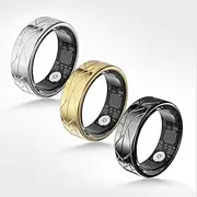 Smart Ring, Fitness Health Finger Ring Sleep Heart Rate Blood Oxygen Ring Ladies Bluetooth Health Ring Pedometer Calories Step Counter, Silver #8