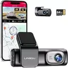 LINGDU Smart Dash Cam Front Rear 4K+1080P WIFI GPS Dash Camera for Cars 64G Card