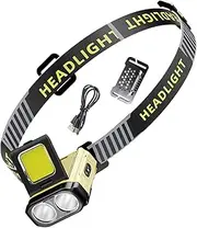Headlamp Flashlight,USB Rechargeable LED Headlamp - Bright Portable Waterproof Headlight for Adults Hiking Fishing Running Outdoor Travel