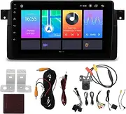 Brilluxa Car Radio Stereo, 9in Touch Screen Head Unit Compatible with E46 323ci 325ci 330ci 318i, Bluetooth Control Panel 4G 64G ROM