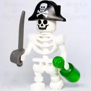 LEGO® Pirate Skeleton Minifigure Captain Sword & Bottle 40515 White Minifig New