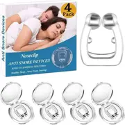 Anti Snore Devices 4 PCS Magnetic Silicone Stop Snoring Nose Clip - Silent Sleep Professional Sleep Aid Anti Snoring Device Nose Clip for Men and Wome