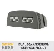 DUAL 50A Anderson Type Plug - Surface Mount Power Outlet Plug 4x4 Caravan Boat