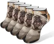 [LPSADGF] English Bulldog Socks Low Cut Ankle Sock Athletic Running Low Cut Socks Thin Soft Ankle Socks Unisex, White