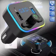 Car Wireless FM Bluetooth 5.0 Transmitter Adapter 2USB Charger AUX Hands Free (for: Volvo)