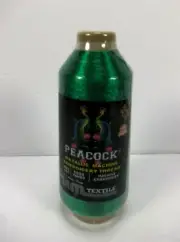 HM Textile Peacock Embroidery Machine Cone Thread Metallic Bright Green