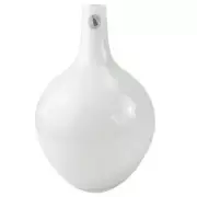 Ikea Salong Vase Opaque White Cased Glass Modernist MCM Hand Blown Retired 8”