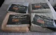 Three Vintage Lady Pepperell Blanket Twin Full Size Washable Blue Orange