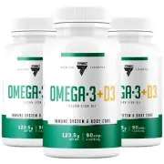 Omega 3 +D3 - 90/180 caps - support heart, immune system, healthy bones, joints